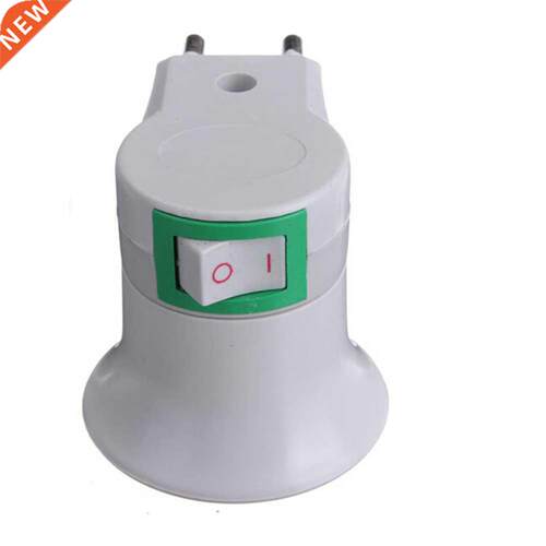 E27 EU plug White adapter with power on-off control switch