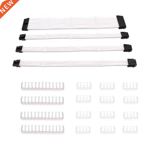 Sleeved Cable PC PSU Extension Cable Kit 18AWG 24Pin Motherb