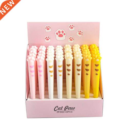 4 Pcs Creative Black Gel Pen Vividly Kitten Paw Style Novelt