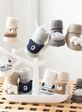 Autumn Winter Soft Cotton Baby Girls Socks Newborn Cartoon A