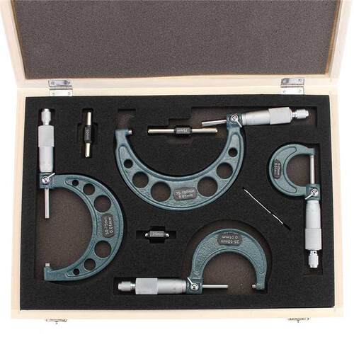 4pcs Outside Micrometer Set Machinist Tool 0-4" 0-1