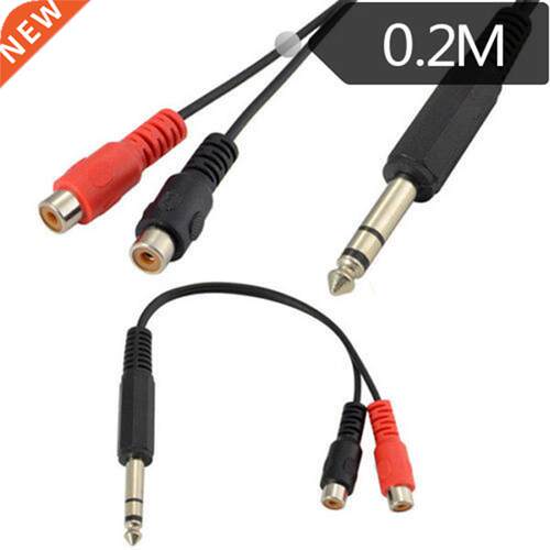 6.35mm Male Jack to 2 RCA Phono Female Jack Stereo Audio Y S