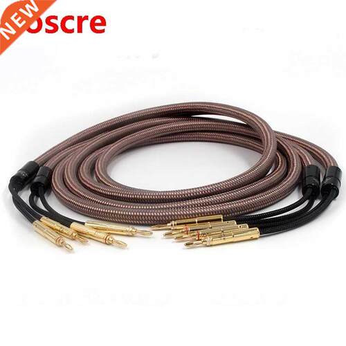 Pair Accuphase OCC pure copper audio speaker cable with Gold