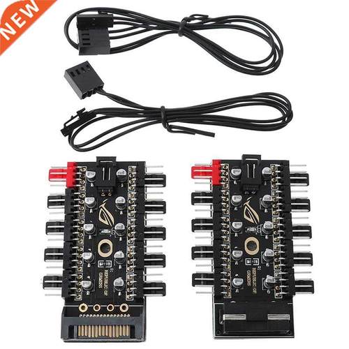 PWM Fan Hub 1 to 10 Sata Cooler Cooling 4Pin Fan Splitter Ca