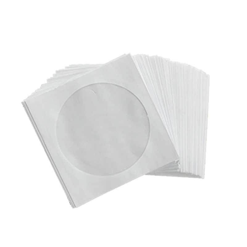 100Pcs Universal Disc Protector VCD DVD Paper Bags 8/12cm St