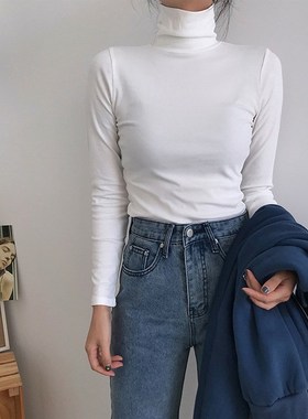 Spring Autumn Long Sleeve Top Slim Knitted Bottoming Shirt K