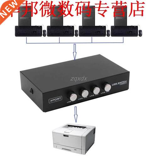 4 Ports USB2.0 Sharing Device Switch Switcher Box For PC Sca