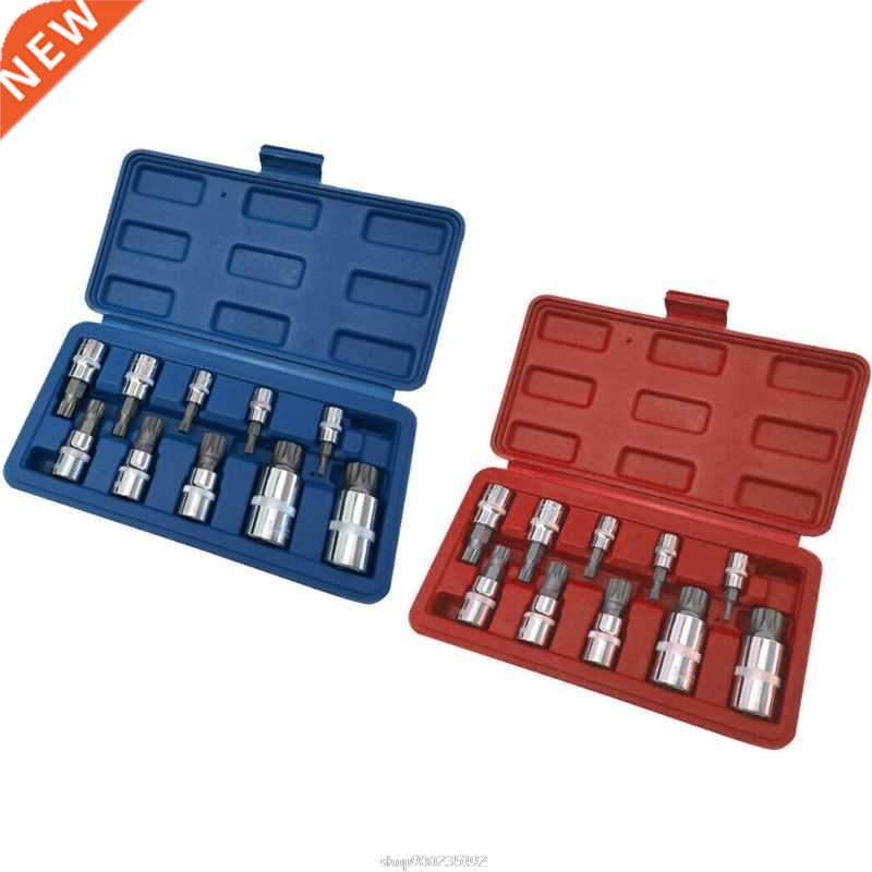 10 Pcs XZN 12 Point Triple Square Spline Bit Socket Set Tamp