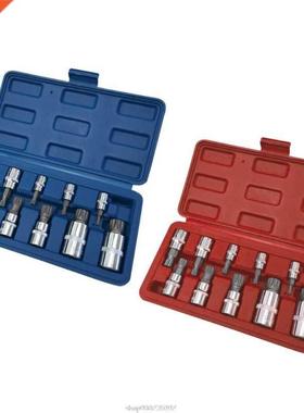 10 Pcs XZN 12 Point Triple Square Spline Bit Socket Set Tamp