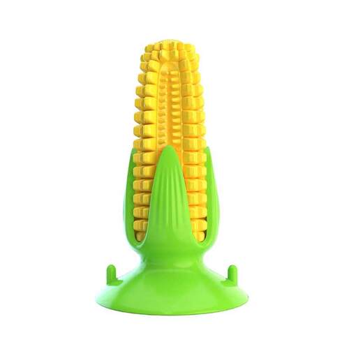 Dog Toothbrush Chew Toy Squeaky Mar Rod TPR Stick Corn Tee