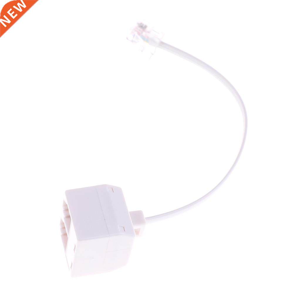 6P4C RJ11 Dual Female To Male Telephone Cable Splitter Adapt