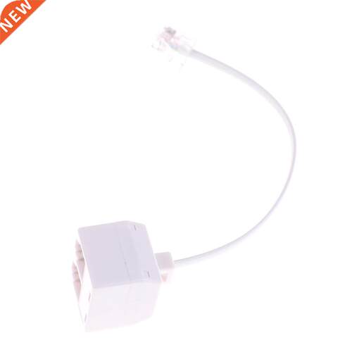 6P4C RJ11 Dual Female To Male Telephone Cable Splitter Adapt