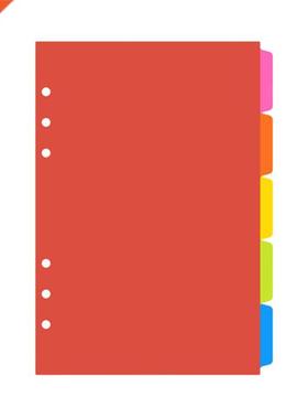 2020 New 1Set A5 A6 Loose Leaf Binder Index Separator PP Col