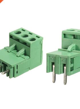 10Pcs Pitch 3Pin Plug-In Screw Connector Right Angle 10 Pc