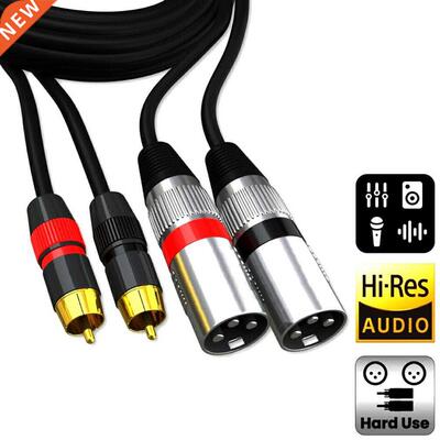 Dual XLR Male to Dual RCA Male Cable 2 XLR Male to 2 RCA Mal