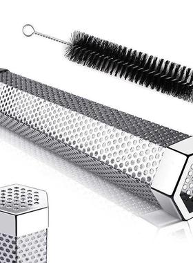 Smoke Box Charcoal Grill Meat Pipe Smoking Wood Smoker Filt