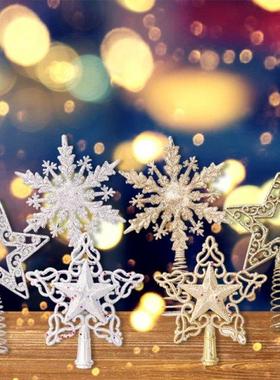 Christmas Tree Topper 5 Pointed Star Glittered Powder Hollow