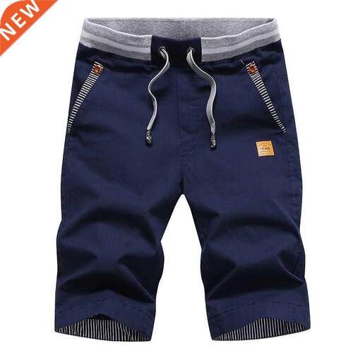 2022 Summer Casual Shorts Men Cotton Slim Fit Beach Men&