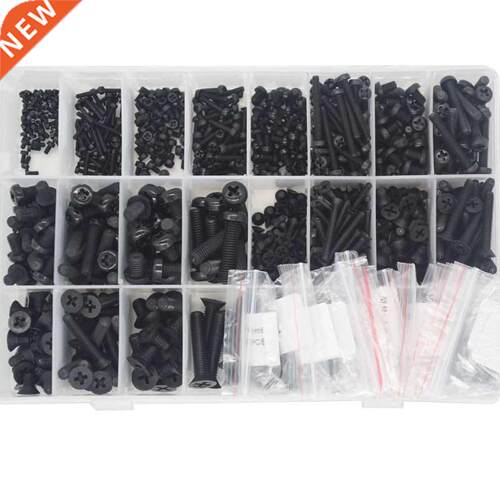 Black Nylon Phillips Pan Flat Head Machine screw Nut Flat Wa
