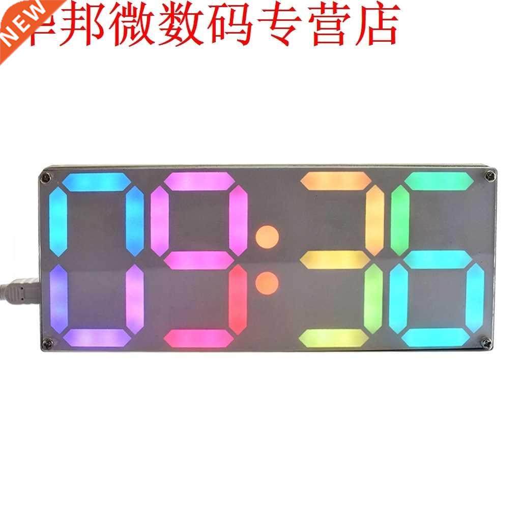 Large Rainbow Color Digital Tube DS3231 Clock DIY Kit With C