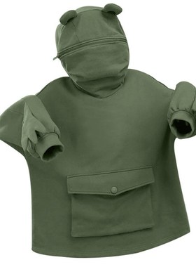 Harajuku Women Hoodie Frog Pullover Winter Sense Hooded Casu