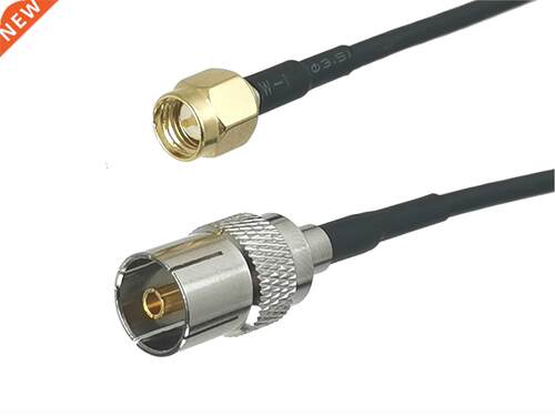 1Pcs RG174 SMA Male Plug to IEC PAL DVB-T Female jack Connec
