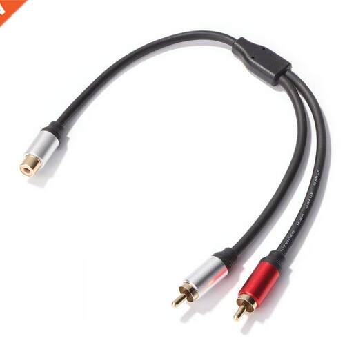 Metal Audio Cable 2 RCA Male To 1 RCA Female Y Splitter Cabl