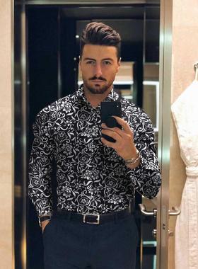 Men	s shirt for men clothing social male Blouse Hawai