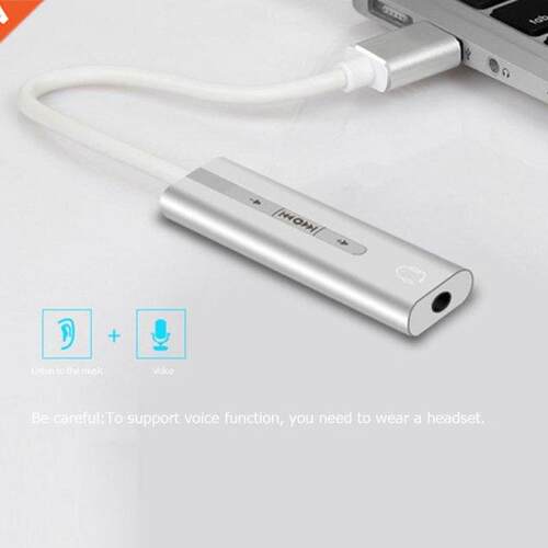 Aluminum Alloy 2 in 1 External Sound Card USB To 3.5mm Jack