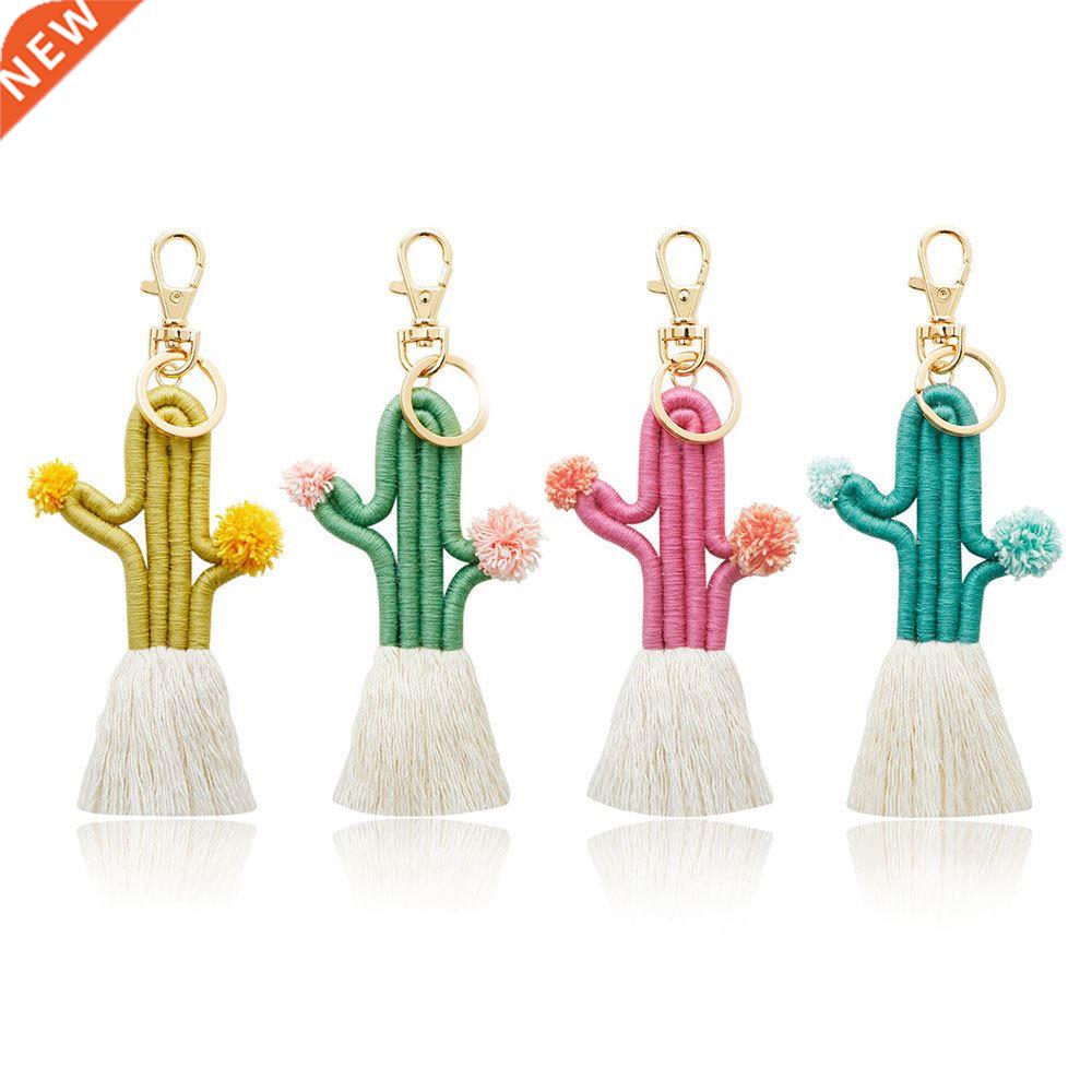 Macrame Cactus Keychain for Lanyard, Keys,Accessories Boho K