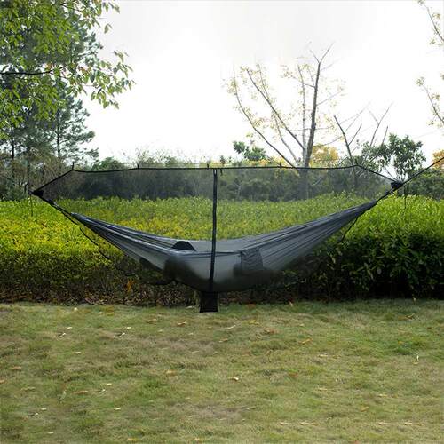 Outdoor Double Bug Mosquito Hammock Net Camping Zipper Separ