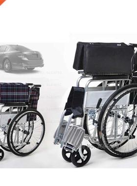 Folding Wheel chair Full Back Rest Portable Galvanized Stee