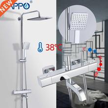 Modern Thermostatic Shower Faucet Set Rainfall Sprayer