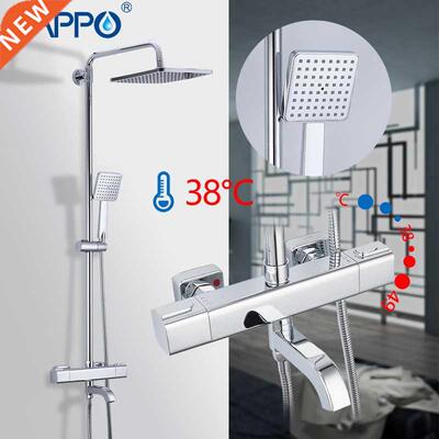 Modern Thermostatic Shower Faucet Set Rainfall Sprayer