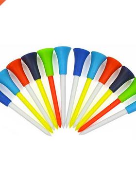50pcs Golf Tools 83mm Multicolor Plastic Golf Tees Rubber Cu