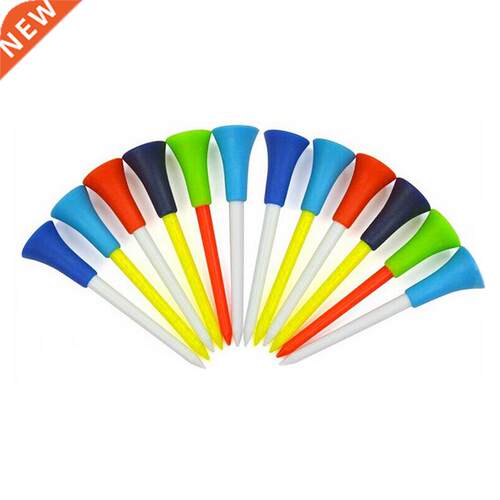 50pcs Golf Tools 83mm Multicolor Plastic Golf Tees Rubber Cu