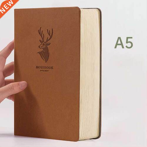 Super thick! 416 Pages Leather Deer Notebook A5 Daily Notebo
