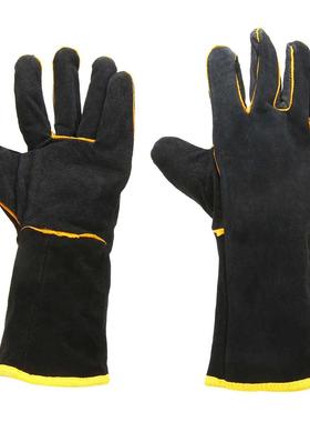 1 Pair Heavy Duty Welding Gloves Cowhide Black Mig Welding G