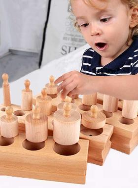 Newest Montessori Educational Games Wooden Cylinder Soet P