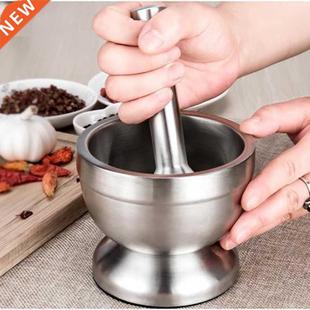 Stainless Steel Mortar Pestle Set Pugging Pot Garlic Spice G