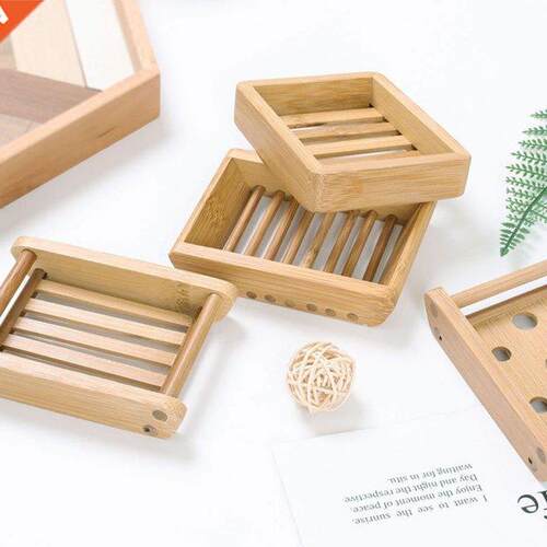 3PCS Round Wooden Soap Dish Bamboo Wooden Soap Dish Soap Hol