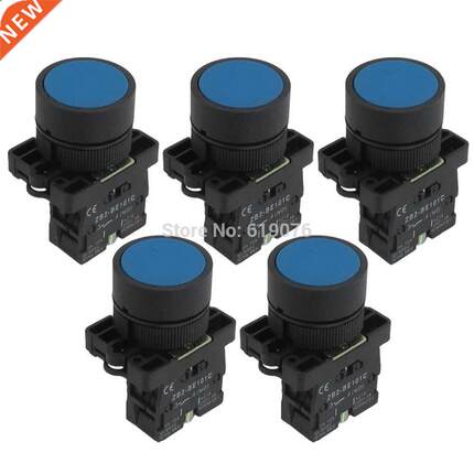 22mm 1 NO N/O Blue Sign Momentary Push Button Switch 600V 10