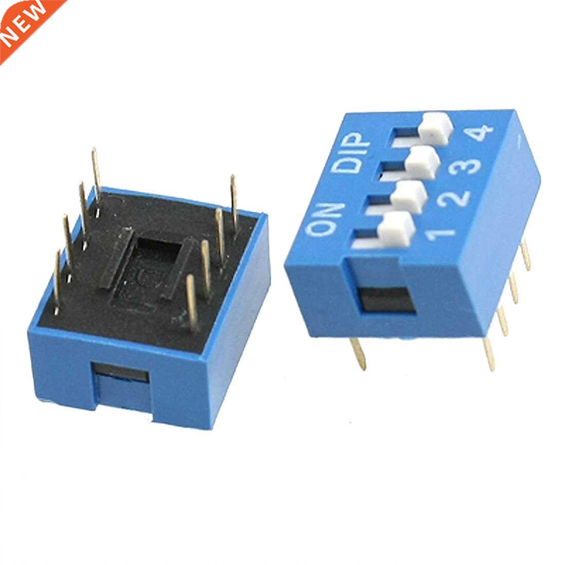 10 Pcs 2 Row 8 Pin 4P Positions 2.54mm Pitch DIP Switch Blue
