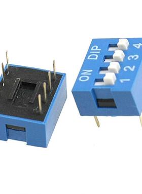 10 Pcs 2 Row 8 Pin 4P Positions 2.54mm Pitch DIP Switch Blue
