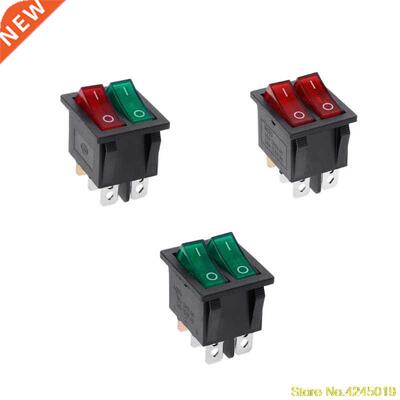 Dual Boat Rocker Switch 6 Pin On-Off With Green Red Light 20