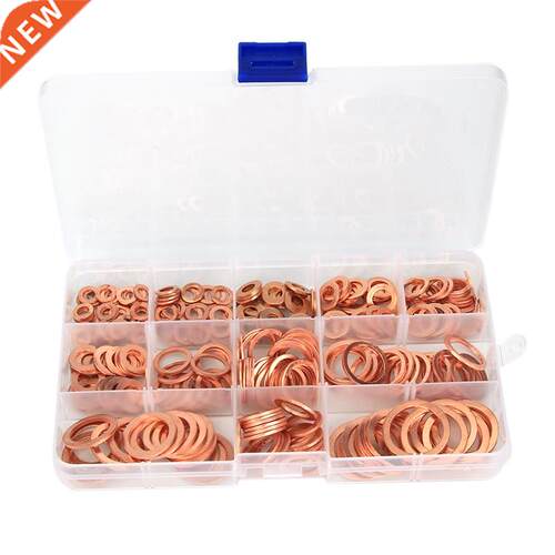 300Pcs/Set Copper Washers Flat Ring Sump Plug Seal Assorted