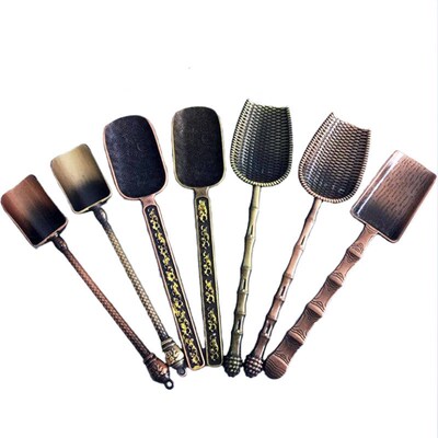 Retro Bronze Chinese Tea Spoons Copper Green Tea Scoop Spoon