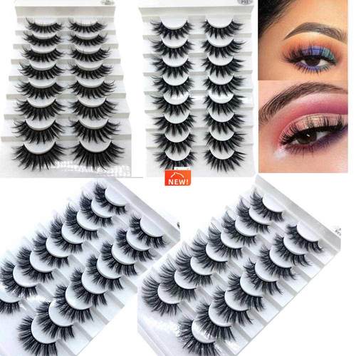 5/8 /10 Pairs 3D Mink Hair False Eyelashes Natural/Thick Lon