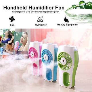 2 in 1 Handheld Misting Fan +Humidifier Rechargeable Portabl