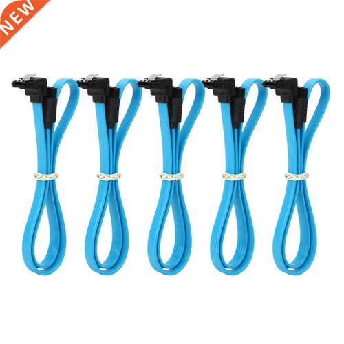 5PCs SATA3.0 Data Cable Elbow Blue 6Gb/s Plastic 适用于 SATA